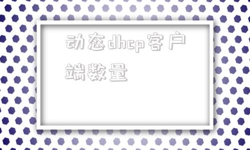 动态dhcp客户端数量dhcp客户端是什么意思